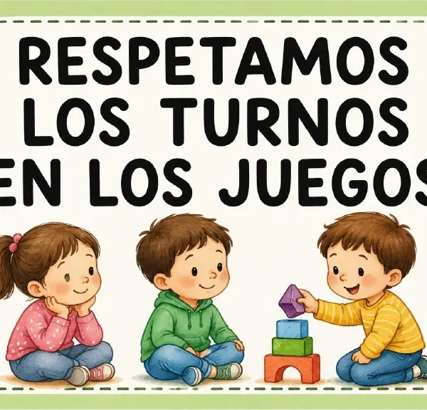 Tarjeta Respetamos los turnos en los juegos