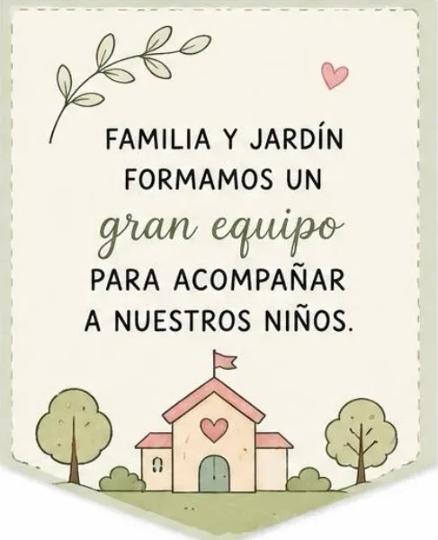 Banderín Familia y jardín formamos un gran equipo
