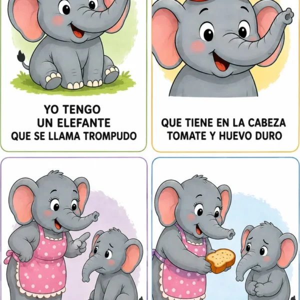 Canción del elefante trompudo: láminas