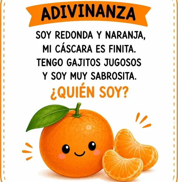Adivinanza ilustrada de la naranja