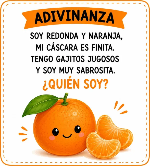 Adivinanza ilustrada de la naranja