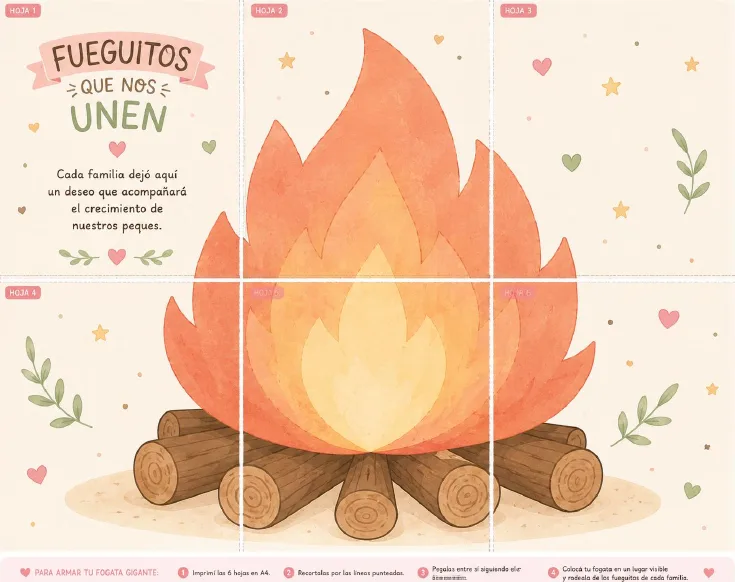 Fogata ilustrada para armar