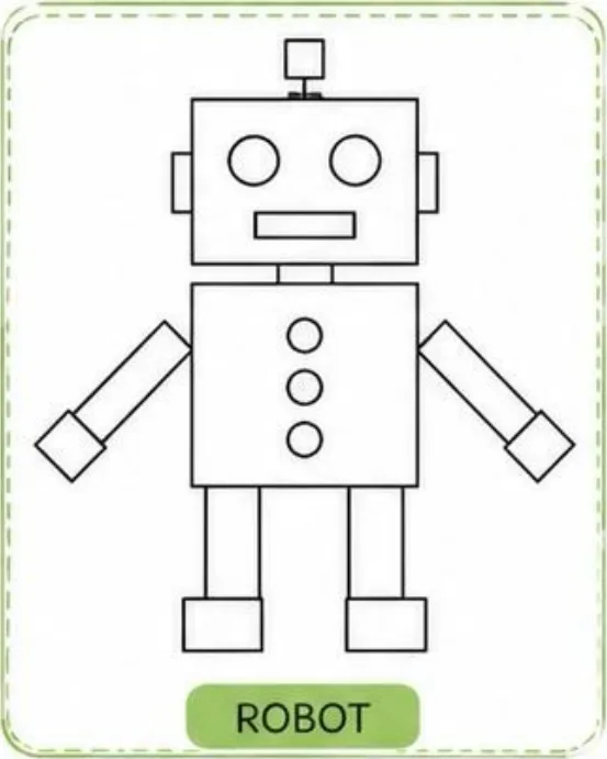 Robot hecho con figuras geométricas