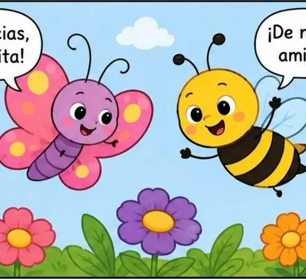 Historieta La mariposa y la abejita