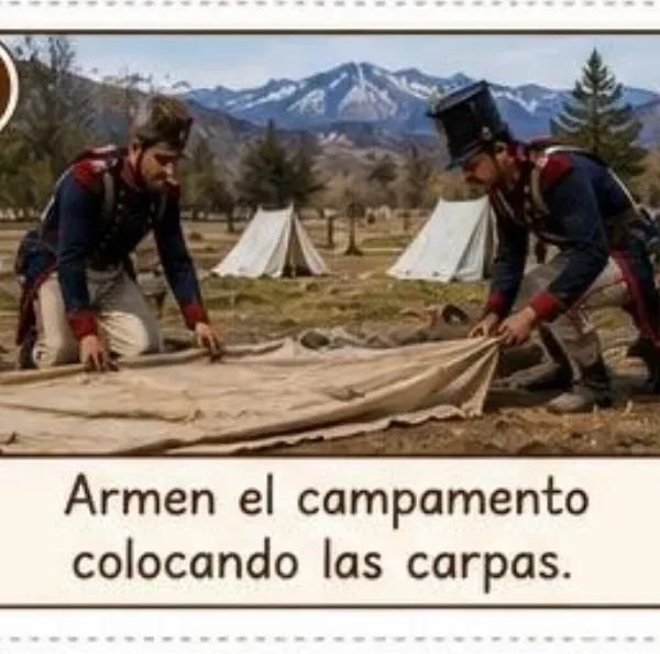 Tarjeta del campamento del Plumerillo