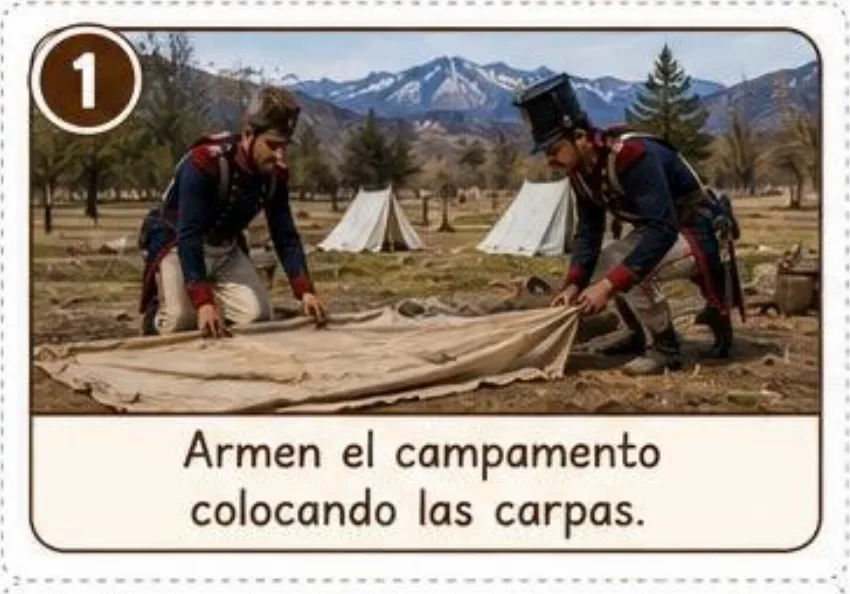Tarjeta del campamento del Plumerillo