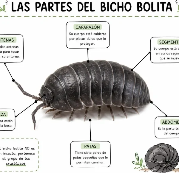 Lámina de las partes del bicho bolita