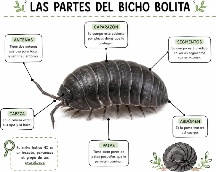 Lámina de las partes del bicho bolita