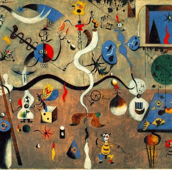 Obra El carnaval de Arlequín de Joan Miró