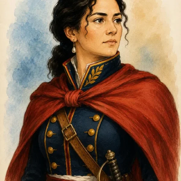 Retrato ilustrado de Juana Azurduy