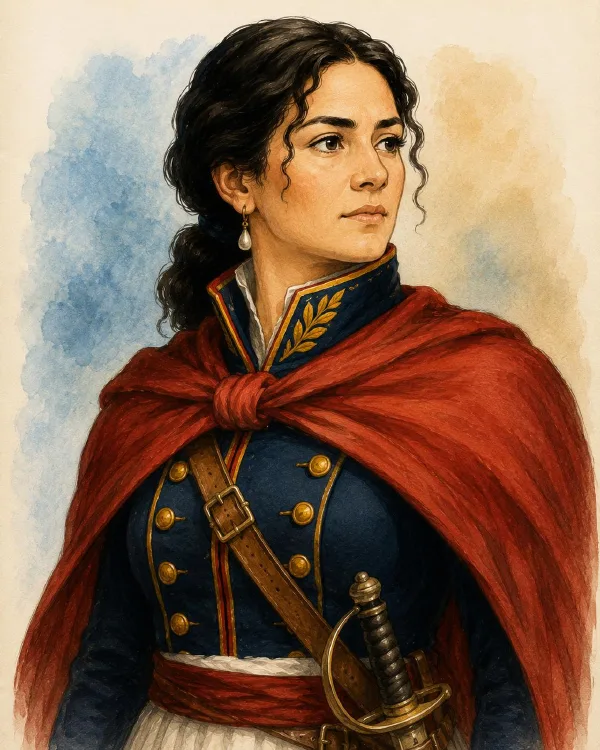 Retrato ilustrado de Juana Azurduy