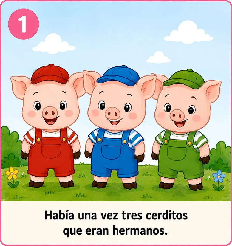 Los tres cerditos ilustrados